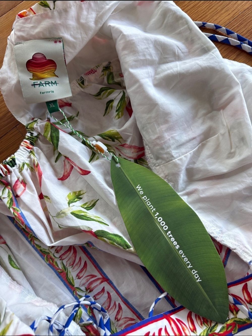 Farm Rio Picnic Peppers Ainika Sleeveless V-Neck Babydoll Swing Mini Dress XL - Picture 12 of 12